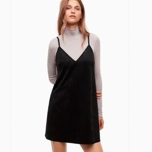 Aritzia Vivienne Faux Suede Black Dress